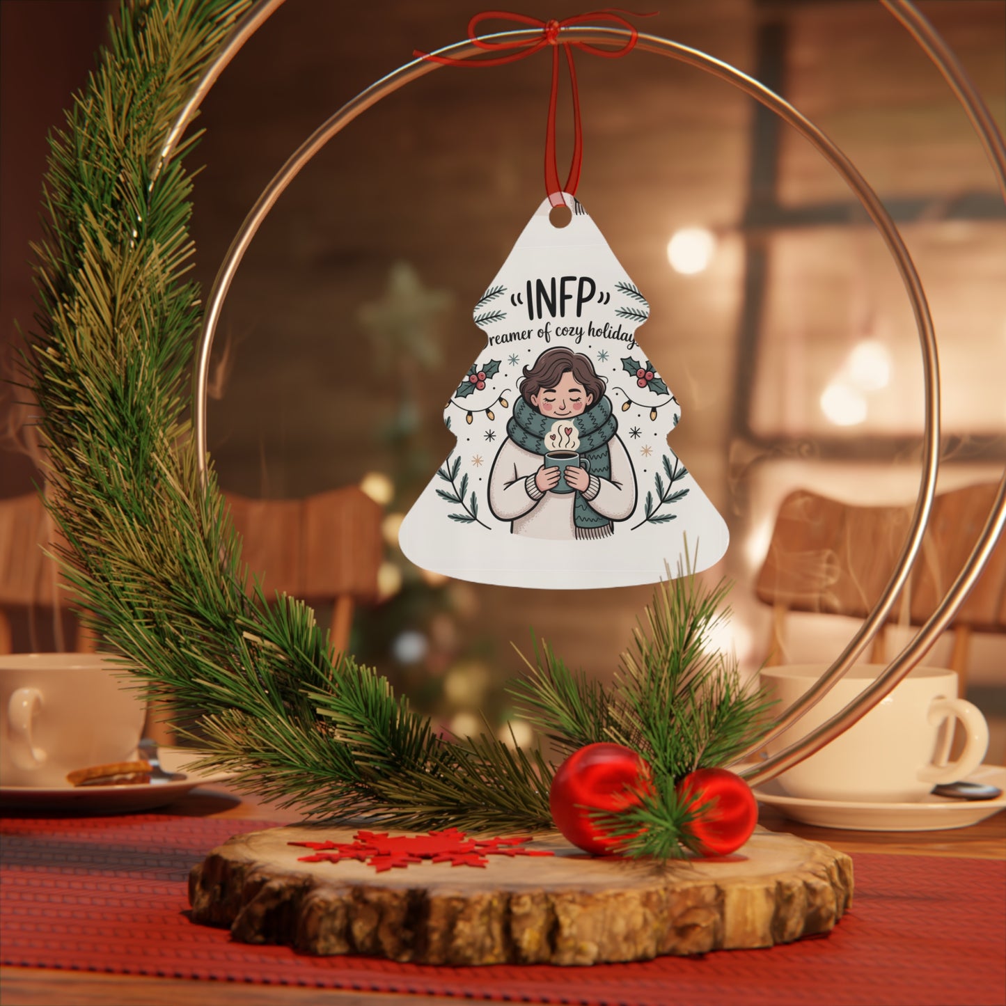INFP Holiday Metal Ornaments