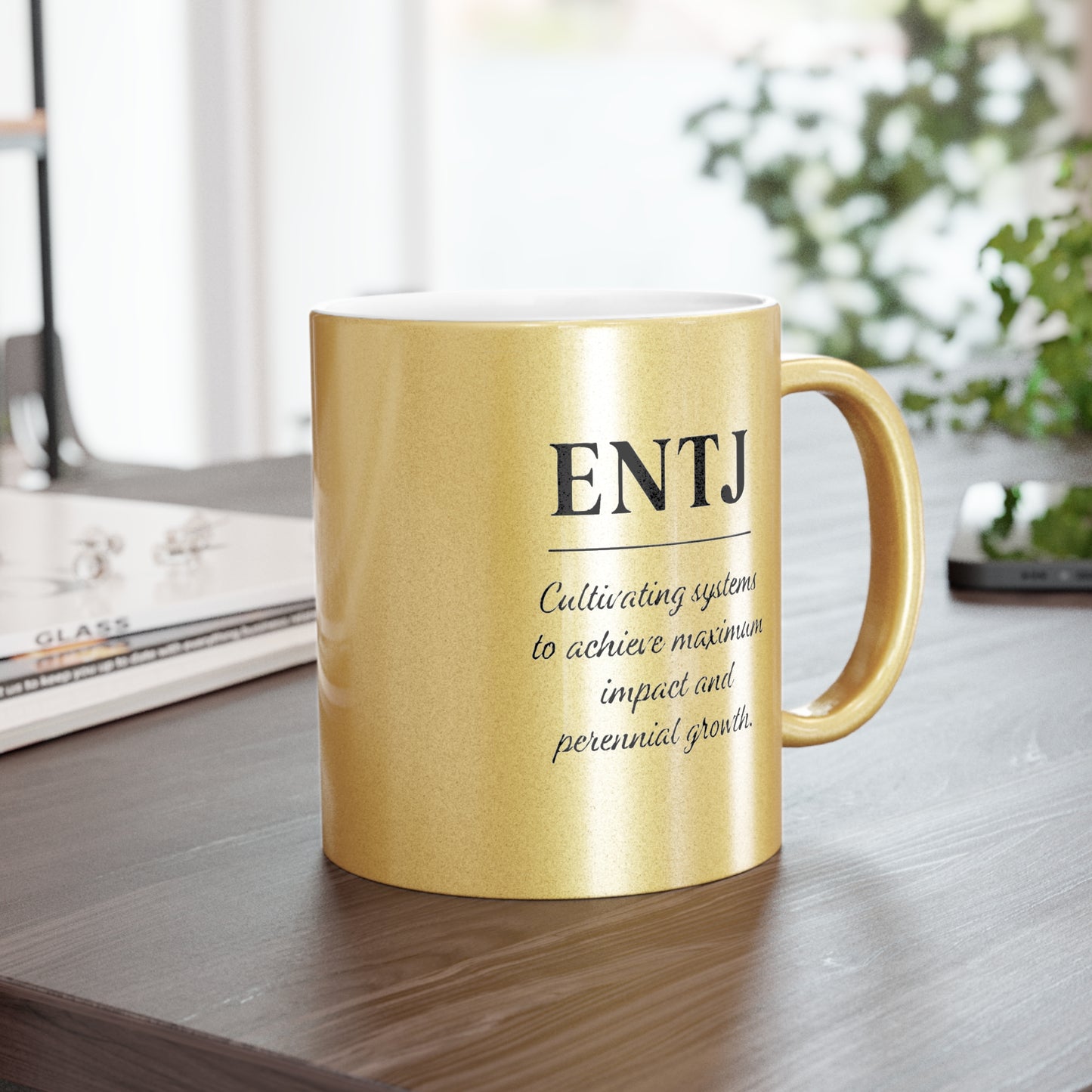 ENTJ Metallic Mug – Silver & Gold - 11oz