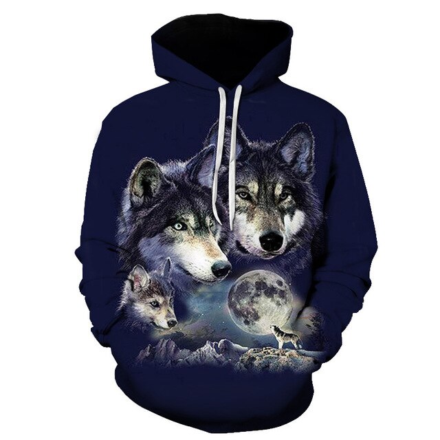 Fashion Galaxy Space 3D Hoodie bright wolf Print Hoodies Sweatshirts Men Women Unisex Hooded Pullovers Animal 3D Tops