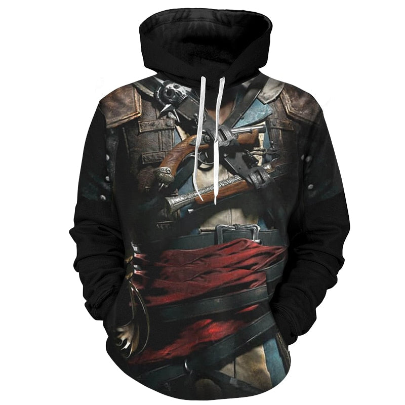 3d Hoodies Assassin Armor 3D Print Hoodies Cool Cosplay Hooded Sweatshirts Men 3d Pullover Streetwear-4