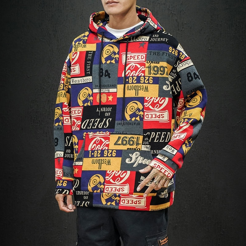Hip Hop Men Hoodies Spring Autumn Casual Printing Hoodies Sweatshirts Men Oversized loose Hoodies-0