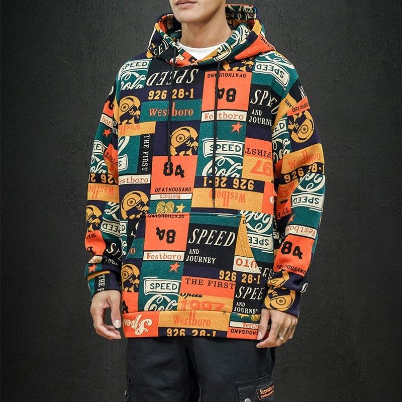 Hip Hop Men Hoodies Spring Autumn Casual Printing Hoodies Sweatshirts Men Oversized loose Hoodies-1