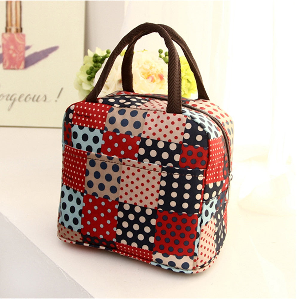 Women Lunch Bag Fashion Thermal Insulated Tote Student Picnic Lunch Bags Waterproof Handbag Pouch Thermal Insulated Tote