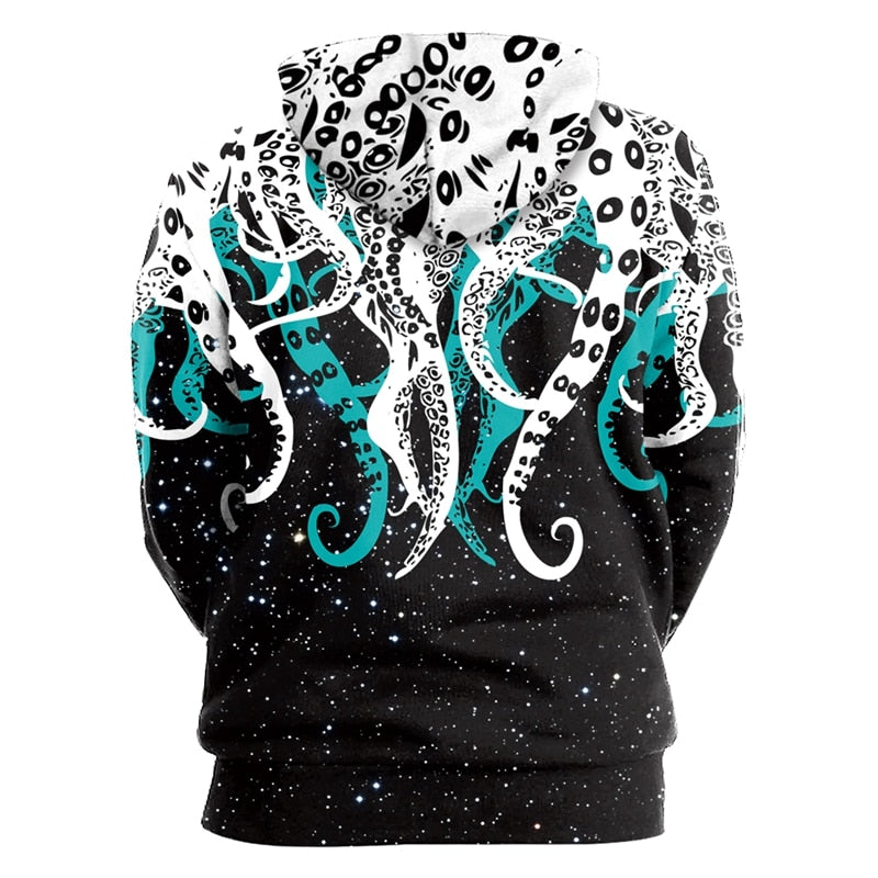 Octopus Printed Cartoon 3D Women Men Hoodies-1