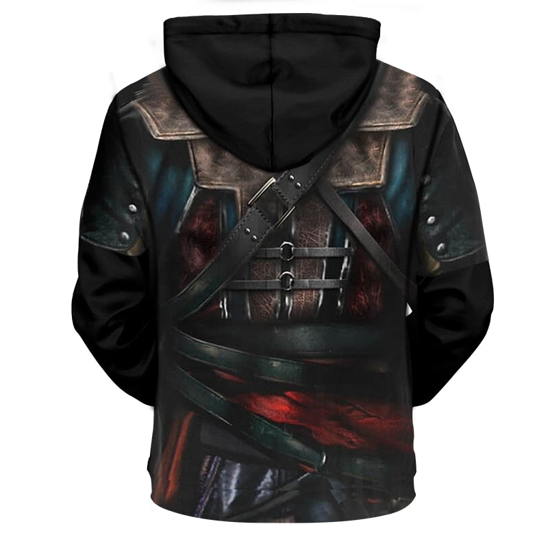 3d Hoodies Assassin Armor 3D Print Hoodies Cool Cosplay Hooded Sweatshirts Men 3d Pullover Streetwear-1