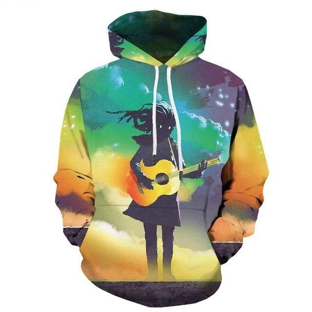 Men Abstract Graffiti 3D Print Colorful Hoodies-0