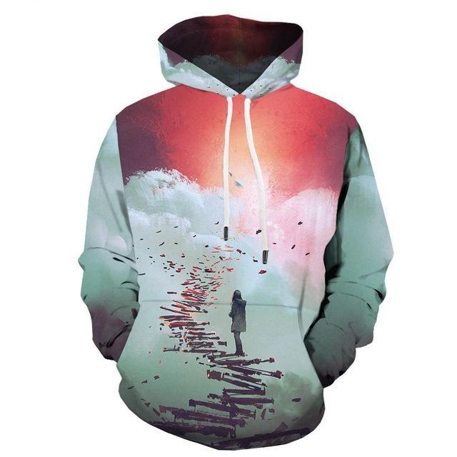 Men Abstract Graffiti 3D Print Colorful Hoodies-2