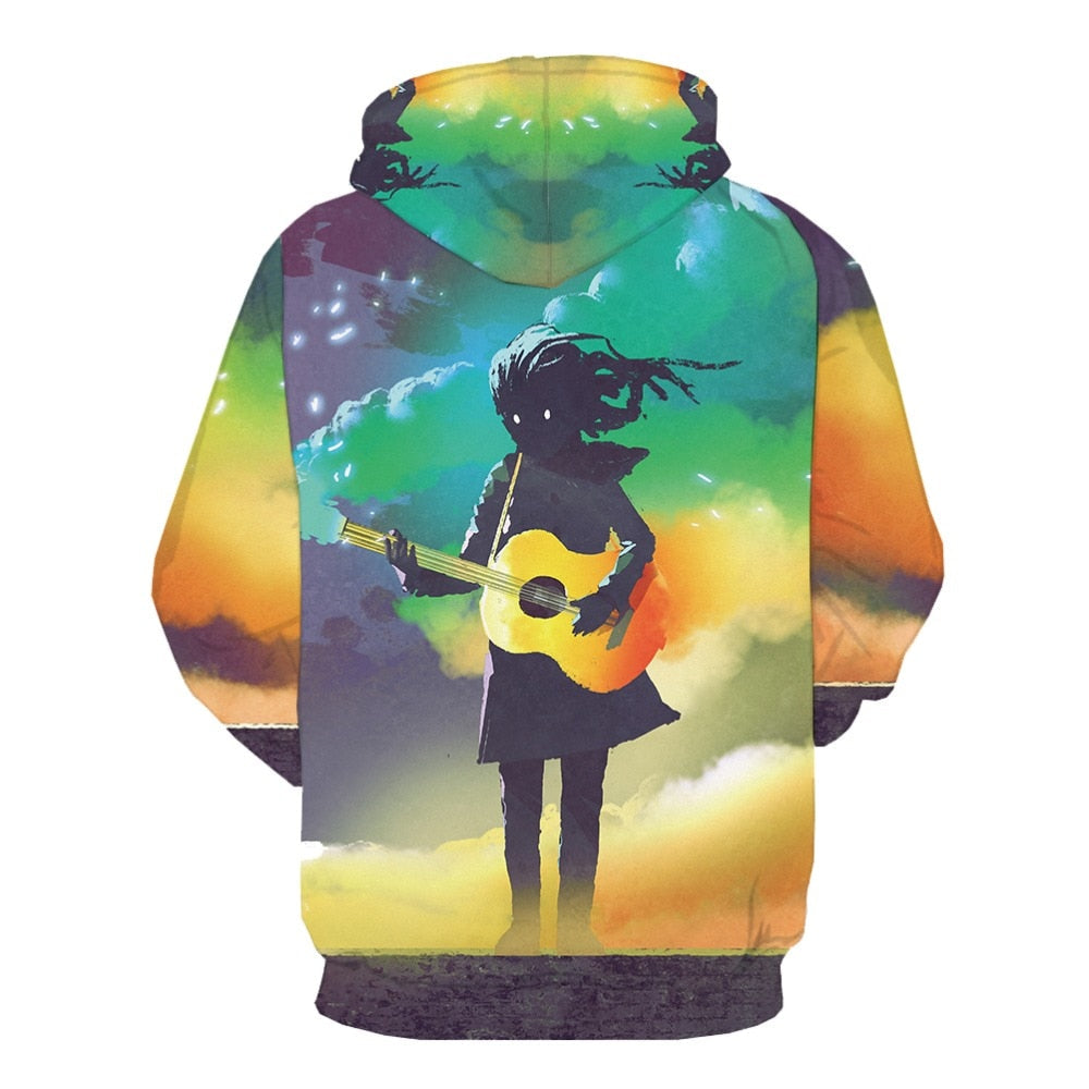 Men Abstract Graffiti 3D Print Colorful Hoodies-1