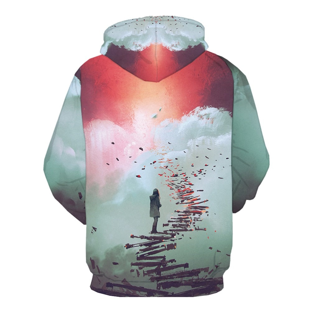 Men Abstract Graffiti 3D Print Colorful Hoodies-3