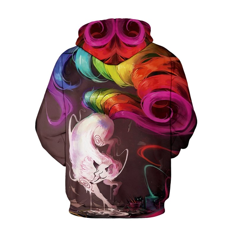 Funny Colorful Fox 3D Hoodies Men Women-1