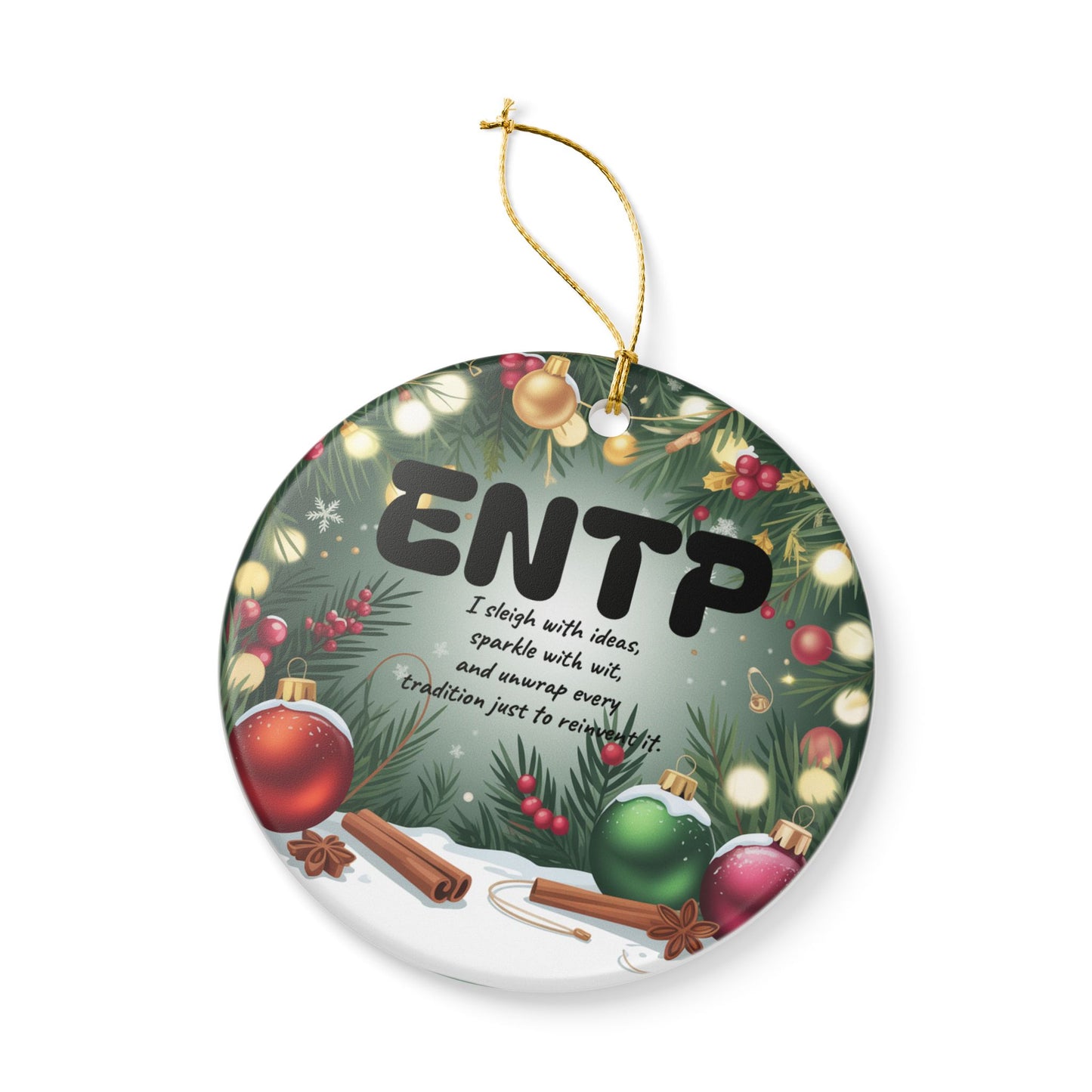 ENTP Ceramic Christmas Ornament