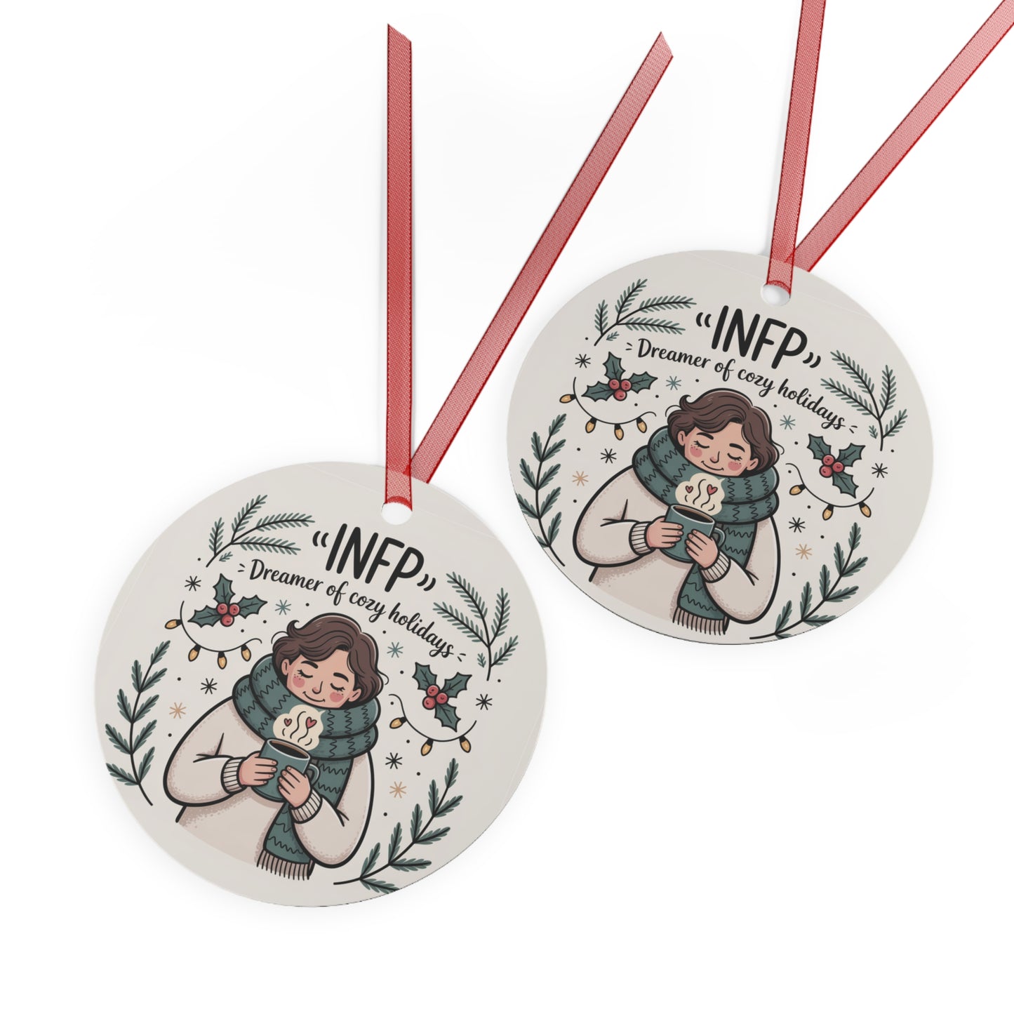 INFP Holiday Metal Ornaments