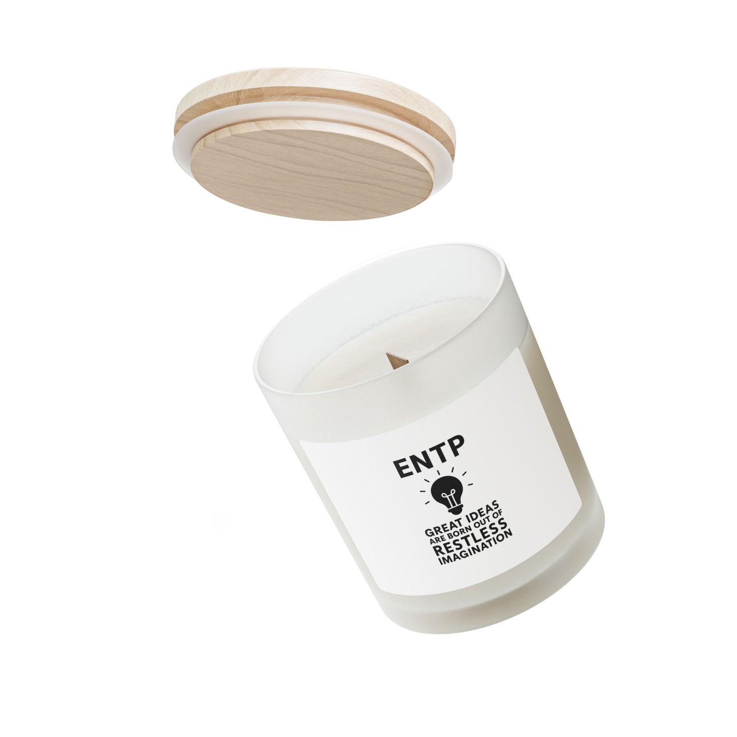 ENTP Frosted Glass Wicked Candle - 11oz