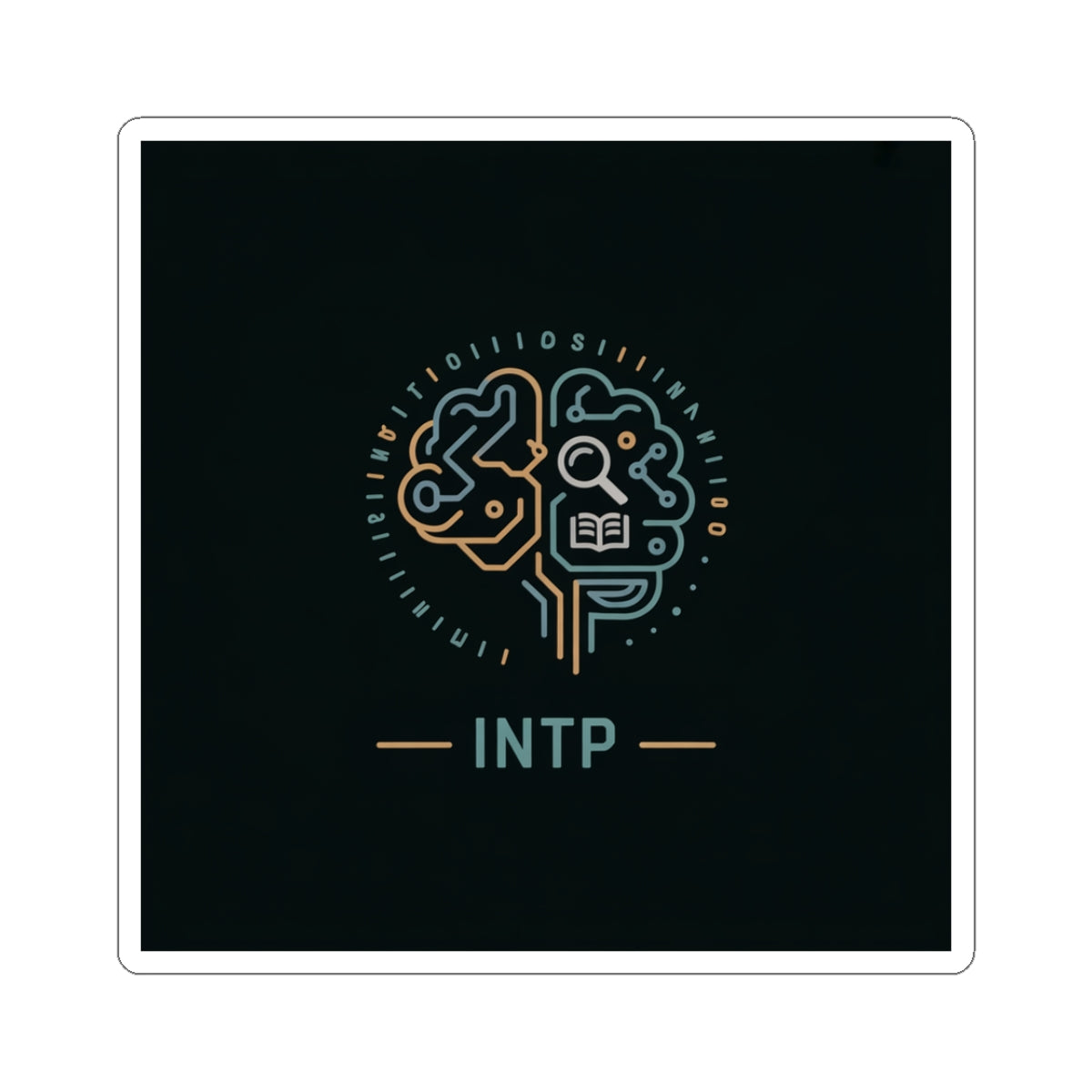 INTP Brain Design Kiss-Cut Sticker for Creative Minds