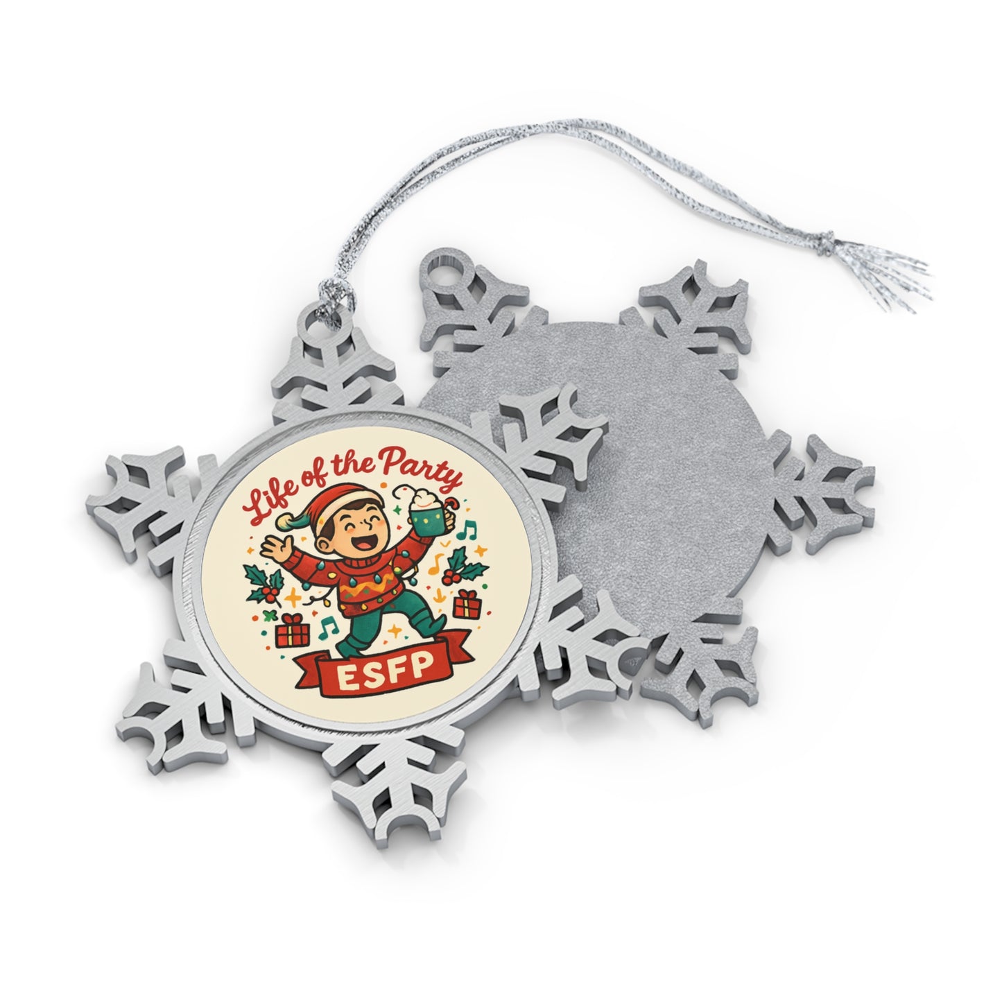ESFP Pewter Snowflake Ornament