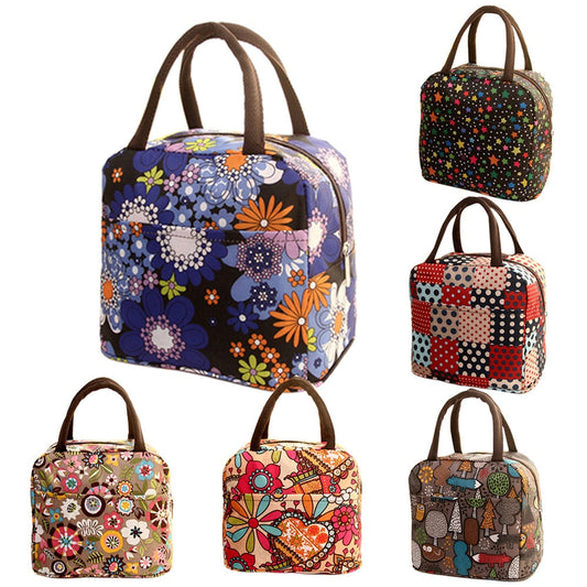 Women Lunch Bag Fashion Thermal Insulated Tote Student Picnic Lunch Bags Waterproof Handbag Pouch Thermal Insulated Tote